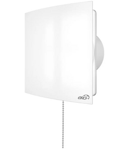Ventilator de evacuare axial cu clapetă de sens și întrerupător ERA Quadro 4C-02 D100 Alb