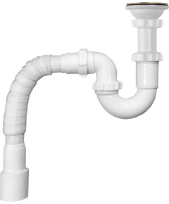 Sifon pentru bucătărie 1 1/2"х40 direct cu grilă metalică și trap 40х40/50 Aquant