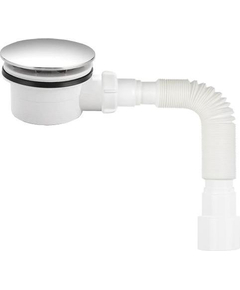 Sifon pentru tavă de duș crom 1 1/2 sub d90mm, g40x40/50, h60mm, Aquant
