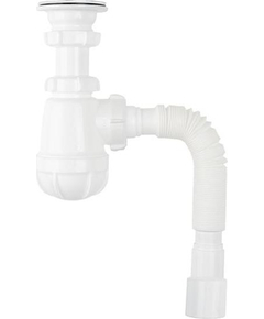 Sifon pentru lavoar 1 1/2" x 40 cu grătar plastic cu racord 40x40/50, Aquant