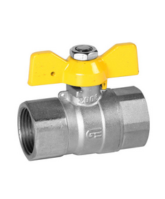 Шаровый кран для газа бабочка 1/2" FF (хром) Genebre фото
