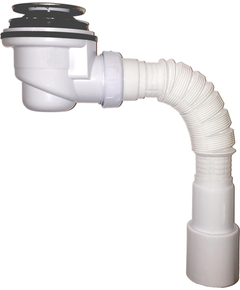 Sifon cromat pentru duș 1/2" d50/60mm cu guler 40x40/50, clapetă click, capac lat, h 67-73mm Aquant