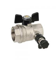 Шаровый кран бабочка 3/4'' FF со сливным клапаном Bugatti фото