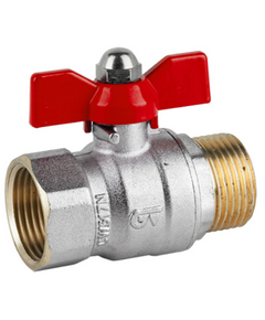 Robinet sferic fluture roșu 3/4" FM Genebre