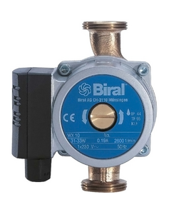 Циркуляционный насос WX 10 DN20, 31-33W -130  (H=0.8m, Q=1.8m3/h) BIRAL (рециркуляция) фото