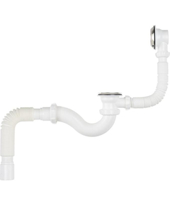 Sifon pentru cadă cu evacuare și preaplin cu tub flexibil 40x40/50, Aquant