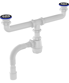 Sifon dublu 1 1/2" x 40 cu tub flexibil 40x40/50, Aquant