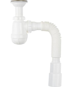 Sifon pentru lavoar 1 1/2"x40 cu gât prelungit și grilă metalică cu țeavă flexibilă 40x40/50, Aquant