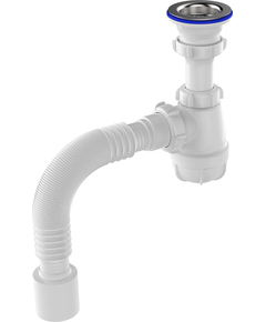 Sifon mic pentru lavoar 1 1/2" x 40 cu evacuare și țeavă flexibilă 40x50, Aquant