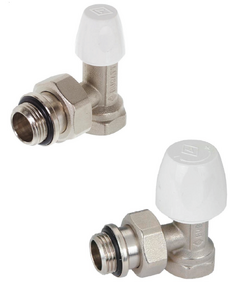 Комплект угловых кранов (подача + обратка) 1/2"х1/2" (полипр. с уплотнительн. рез) Bugatti фото