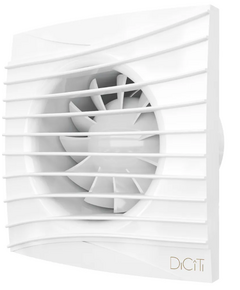 Ventilator de extracție axial cu clapetă de sens DICITI SILENT 4C TURBO D100 Alb