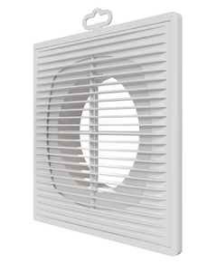 Вытяжная вентиляционная решетка из АБС-пластика с рамкой и фланцем Era 2121П12Ф 21х21 D125 White фото