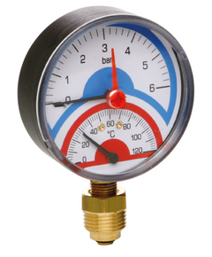 Термоманометр 0-6 Атм. боковой ICMA фото