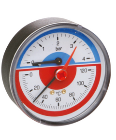 Термоманометр 0-6 Атм. центральный ICMA фото