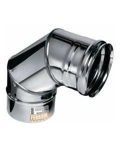 Cot de 90° pentru coșul de fum (3 secțiuni) Ferrum D180 (0,5mm)