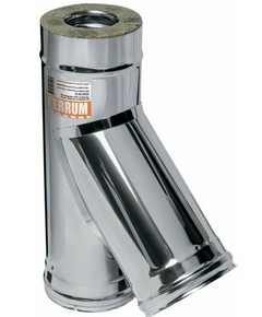 Coș de fum cu triunghi sandwich de 135 ° Ferrum (430 / 0,5) D115х200