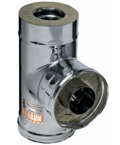 Coș de fum cu triunghi sandwich de 90 ° Ferrum (430 / 0,5) D115х200