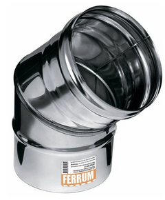 Colț de 135° pentru coș de fum (2 secțiuni) Ferrum D115 (0,8mm)