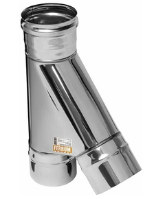 Teu-K la 135° pentru coș de fum cu o singură perețe Ferrum D115 (0,8 mm)