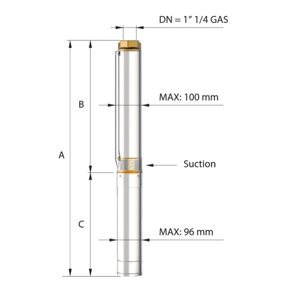 Погружной насос Panelli 4'' 1,5kW 2HP 95 PR2 N/28 400V, изображение [1] фото