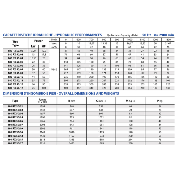 Pompă submersibilă Panelli 8'' 30kW 40HP 180 RX 50 N/07, 5 image
