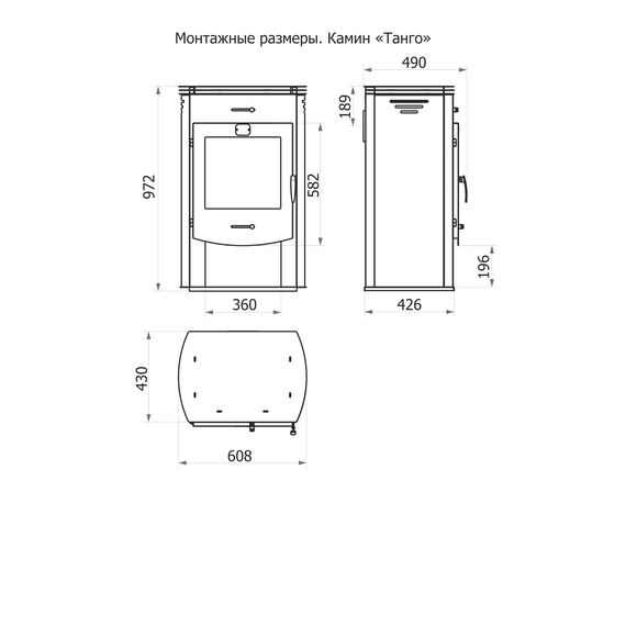 Отопительно-варочная печь-камин Теплодар Танго 8 kW, изображение [1] фото