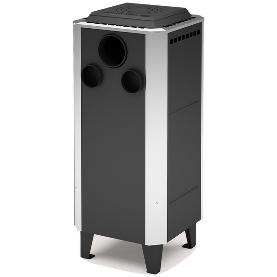 Отопительно-варочная печь-камин Теплодар ВЕРТИКАЛЬ Металлика 12 kW, изображение [1] фото