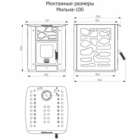 Sobă de încălzire și gătit TEPLODAR MILNA-100 10 kW, 4 image