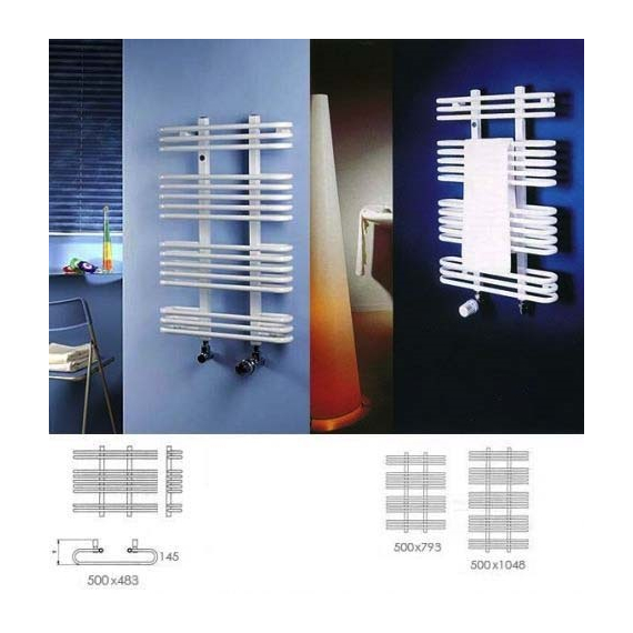 Uscător de prosop cu apă GL-0Lux BX Zebra 500/488 alb, 2 image