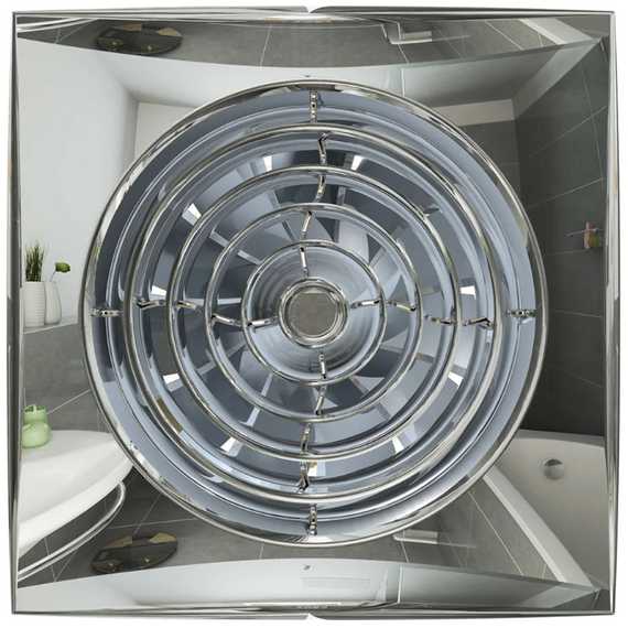 Ventilator de evacuare design cu clapetă antiretur DICITI AURA 4C D100 Chrome