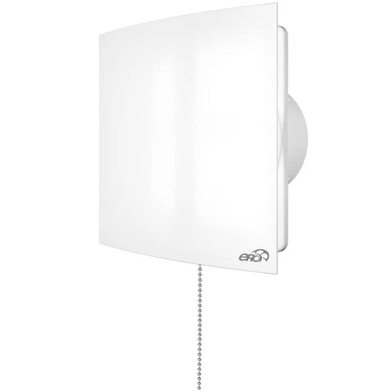 Ventilator de evacuare axial cu clapetă de sens și întrerupător ERA Quadro 4C-02 D100 Alb