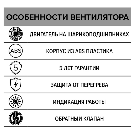 Ventilator de extracție designer cu clapetă de sens Diciti Standard 5C D125 Black Al, 3 image