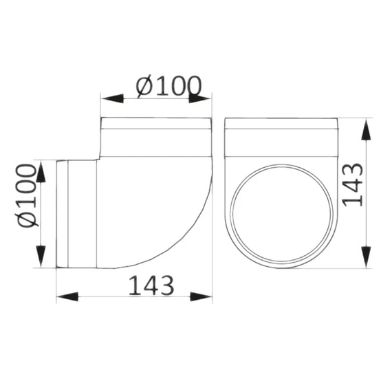 Колено круглое 90° Era 12,5ККП90 D125, изображение [1] фото