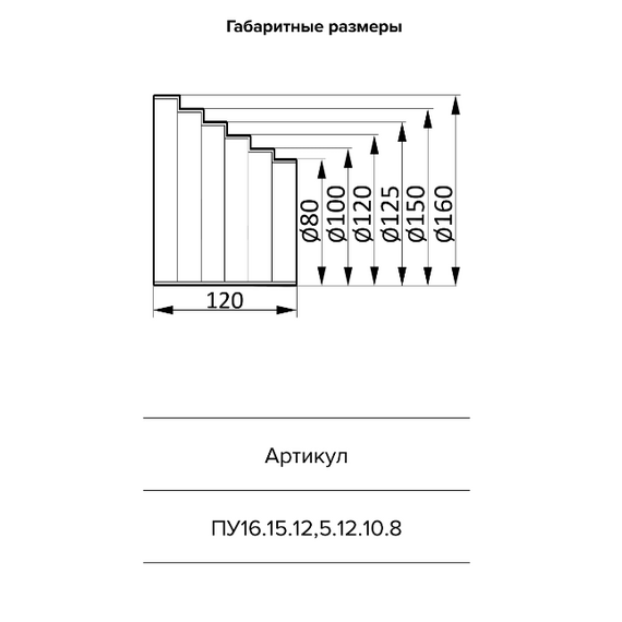 Conector excentric pentru conducte de aer rotunde Era PU16.15.12,5.12.10.8, 5 image