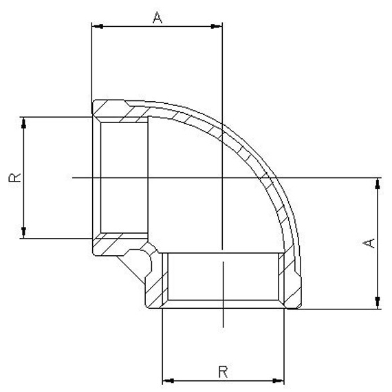Отвод нержавейка 3/4 FF Genebre (), изображение [1] фото