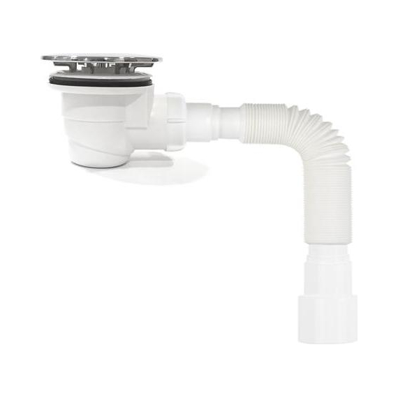 Sifon pentru cadă de duș crom 1 1/2 pentru d50mm, filtru-grilă, cu g.t. 40x40/50, h65mm Aquant