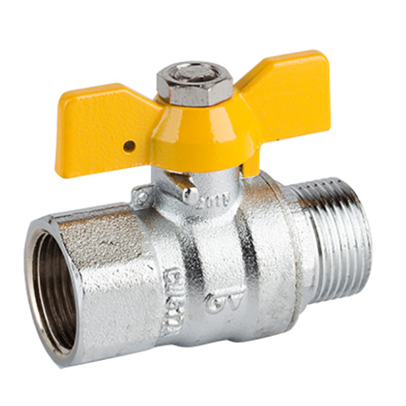 Шаровый кран для газа бабочка 1/2" MF (хром) Genebre фото