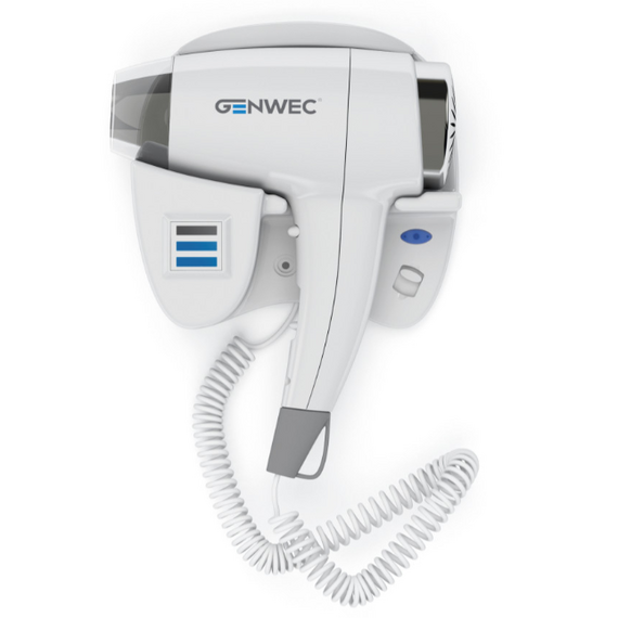 Фен белый, хол/гор, 2 скорости GENWEC 1400W фото