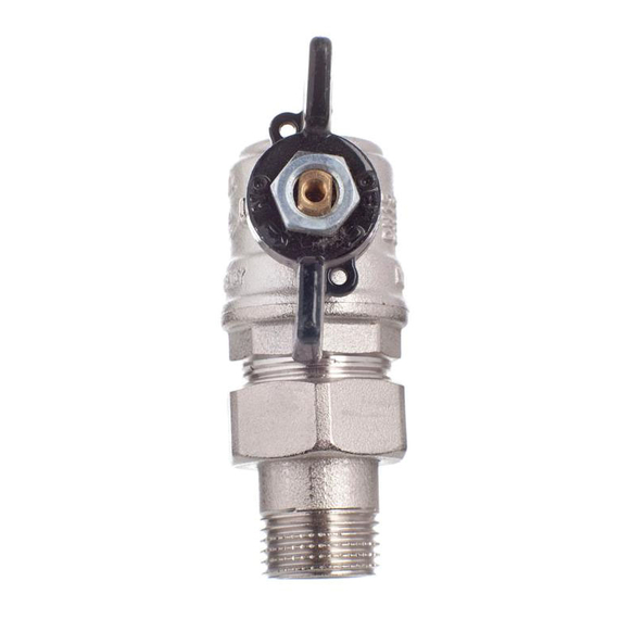 Шаровый кран бабочка 1/2" с американкой угловой Bugatti, 3 image