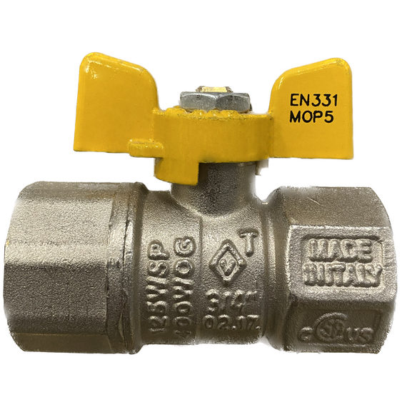 Шаровый кран для газа бабочка 1/2" FF (dakota) Bugatti фото