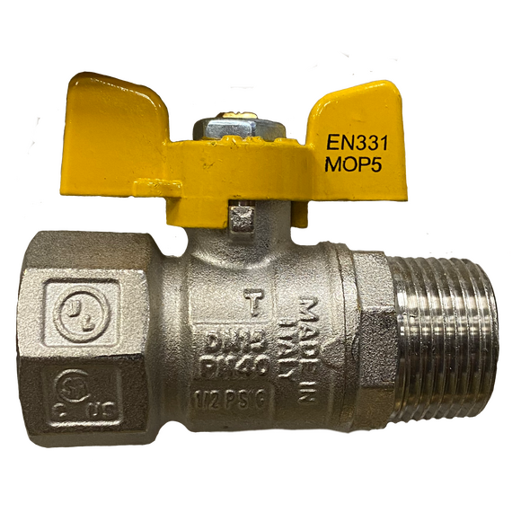 Шаровый кран для газа бабочка 1/2" FM (dakota) Bugatti фото