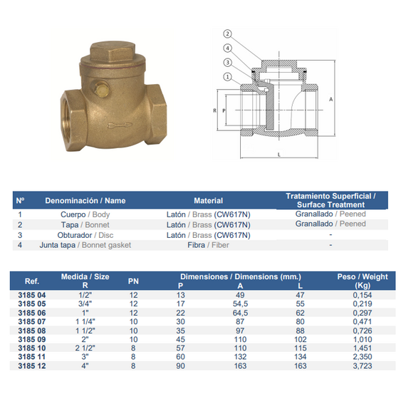 Clapetă de retenție metalică rotativă 2" Genebre, 2 image