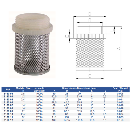 Filtru pentru clapetă de retenție 1 1/2" Genebre, 2 image