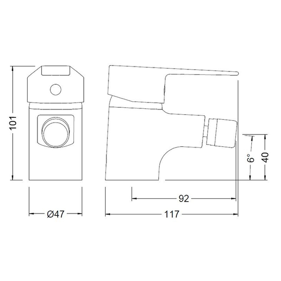 Смеситель для биде Genebre K8, изображение [1] фото