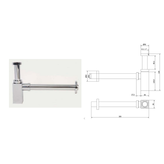 Сифон д/биде и ванной 1''1/4 Cubic Genebre, изображение [1] фото