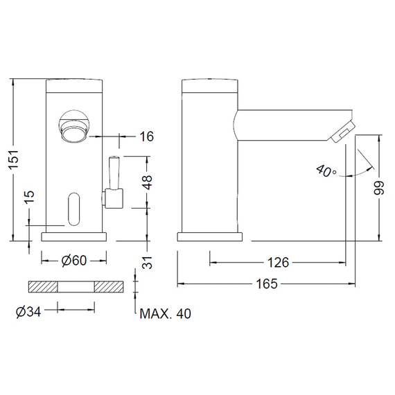 Смеситель беcконтактный Genebre 67135 15 45 66, изображение [1] фото