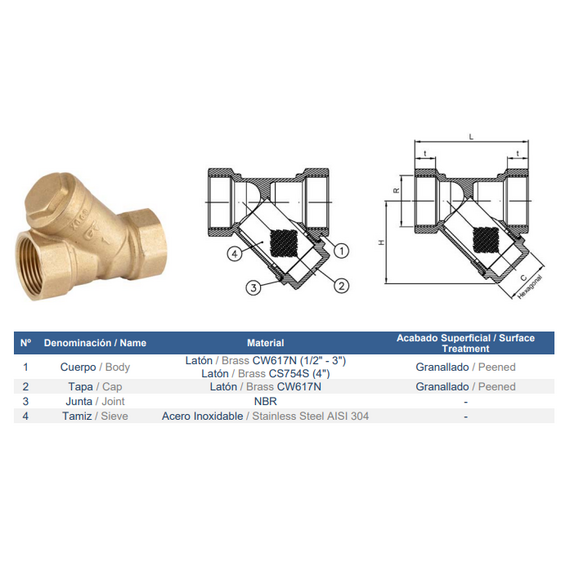 Filtru de impurități 1 1/2' Genebre, 2 image