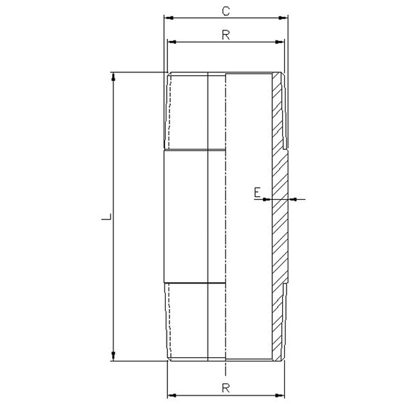 Mufă prelungitoare inox 1"MM *060 mm Genebre, 3 image