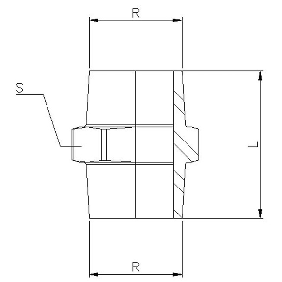 Mufă inox 1/2'' M Genebre, 3 image