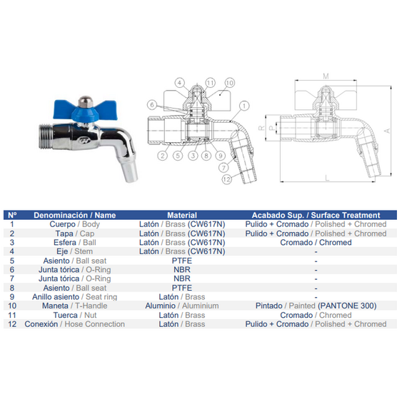 Robinet sferic - Baril 1/2" Genebre, 2 image